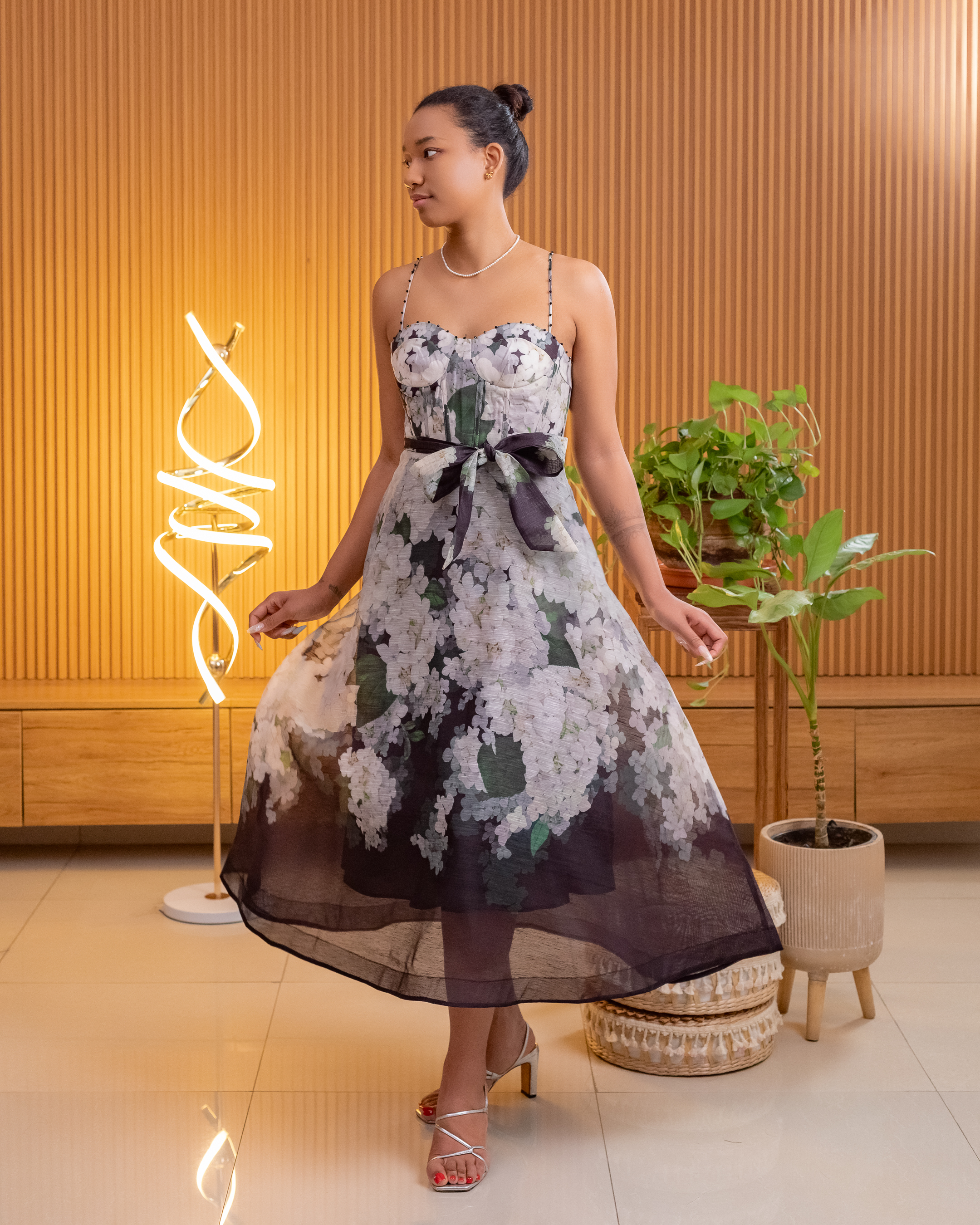 Seraphina Corseted Bow Midi Dress