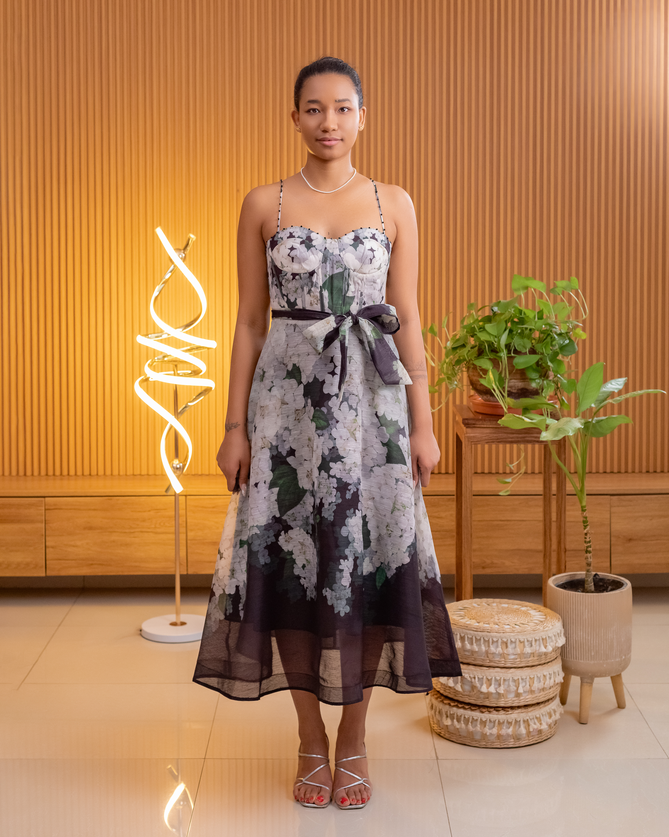 Seraphina Corseted Bow Midi Dress